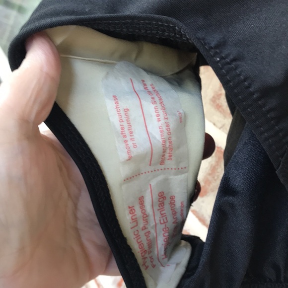 Land’s End Black Striped Tank One Piece Swim Suit - Picture 3 of 6